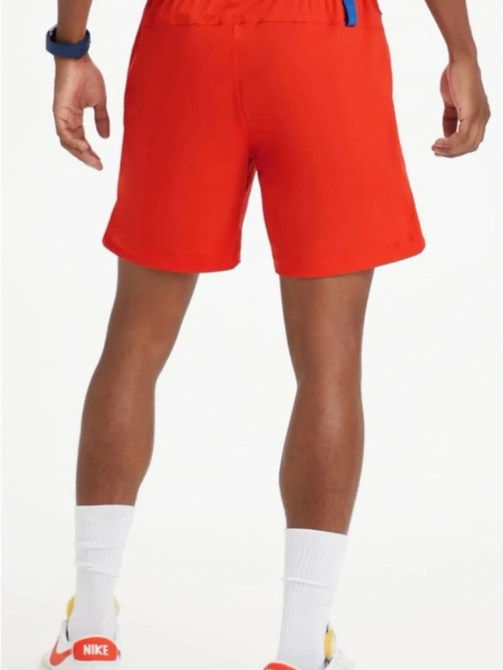 Fabletics Men's Orange Swim Trunks with Blue Drawcord